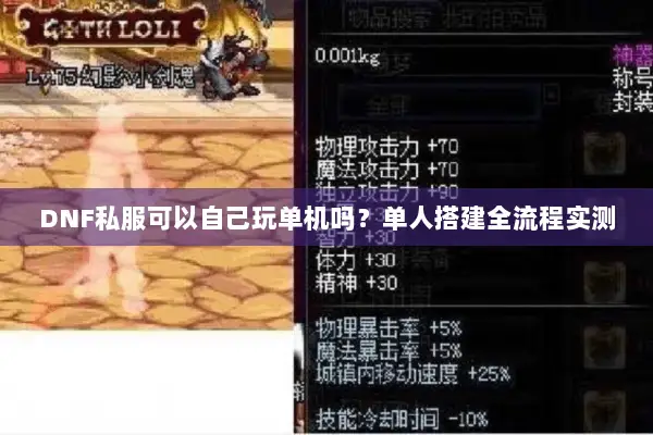 DNF私服可以自己玩单机吗？单人搭建全流程实测