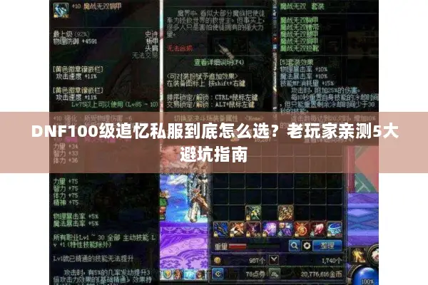 DNF100级追忆私服到底怎么选？老玩家亲测5大避坑指南