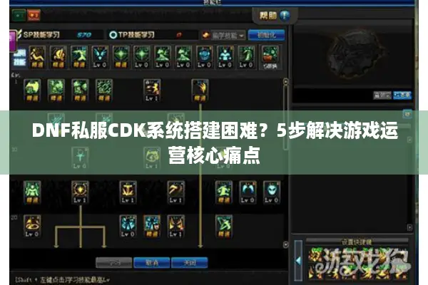 DNF私服CDK系统搭建困难？5步解决游戏运营核心痛点