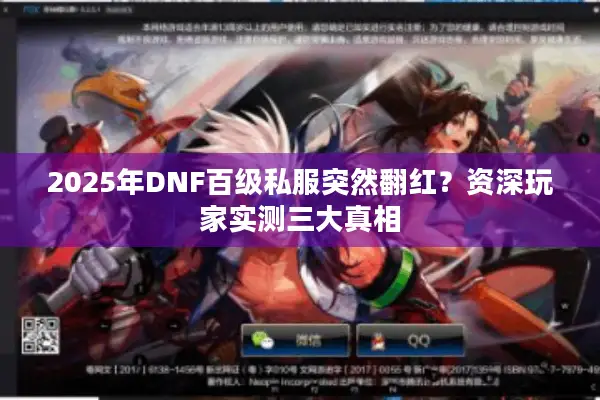 2025年DNF百级私服突然翻红？资深玩家实测三大真相