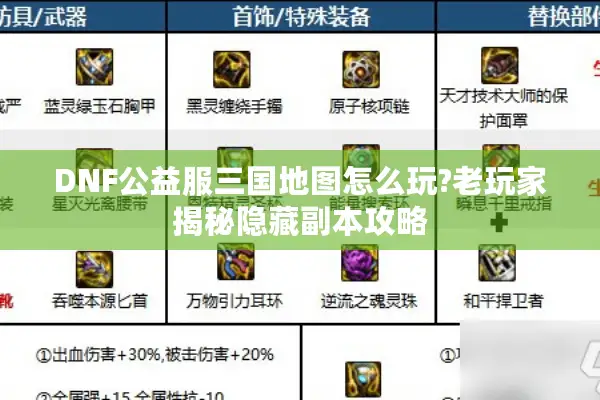 DNF公益服三国地图怎么玩?老玩家揭秘隐藏副本攻略