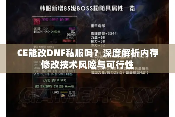CE能改DNF私服吗？深度解析内存修改技术风险与可行性