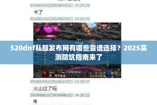 520dnf私服发布网有哪些靠谱选择？2025实测防坑指南来了