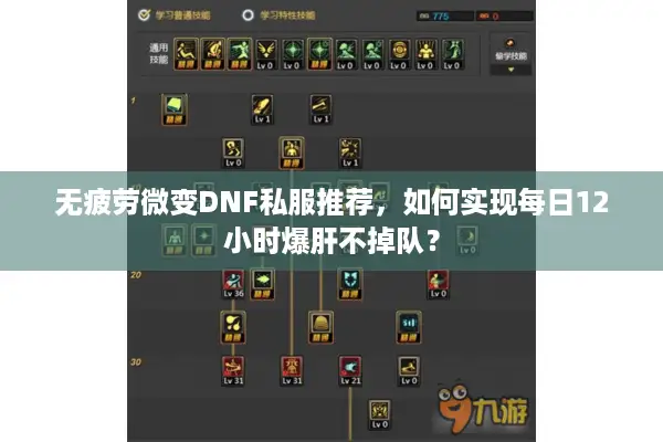 无疲劳微变DNF私服推荐，如何实现每日12小时爆肝不掉队？
