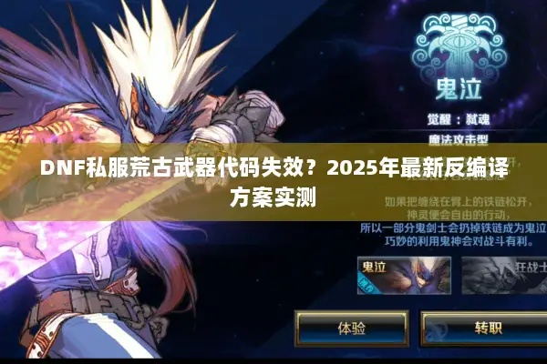 DNF私服荒古武器代码失效？2025年最新反编译方案实测