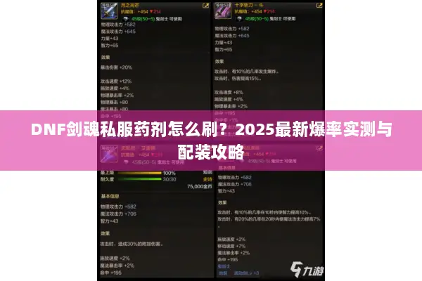 DNF剑魂私服药剂怎么刷？2025最新爆率实测与配装攻略