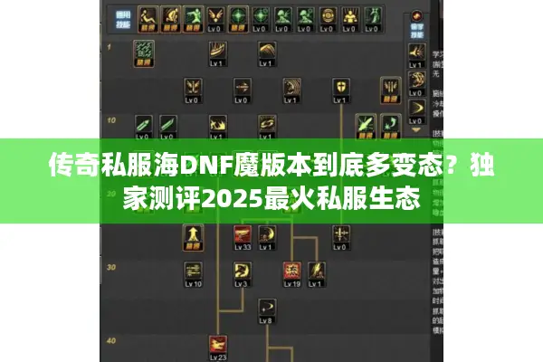 传奇私服海DNF魔版本到底多变态？独家测评2025最火私服生态