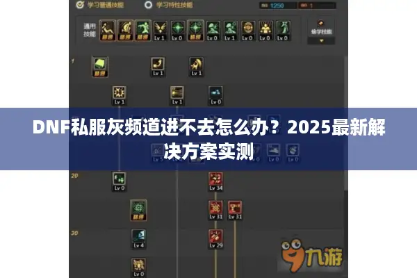 DNF私服灰频道进不去怎么办？2025最新解决方案实测