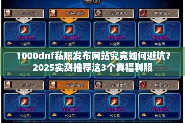 1000dnf私服发布网站究竟如何避坑？2025实测推荐这3个真福利服