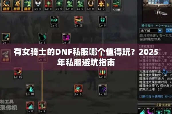 有女骑士的DNF私服哪个值得玩？2025年私服避坑指南