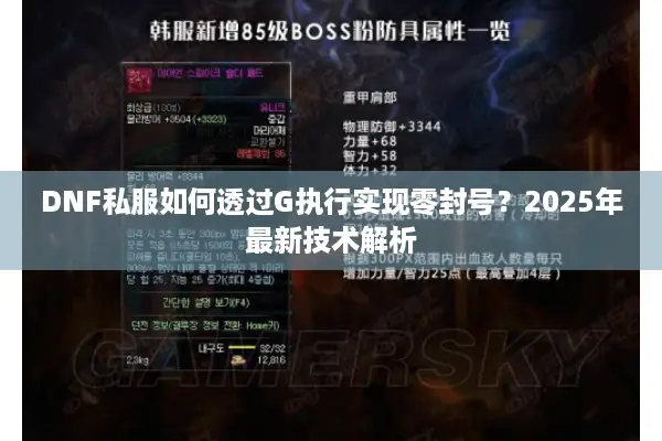 DNF私服如何透过G执行实现零封号？2025年最新技术解析