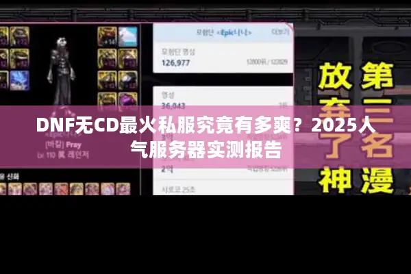 DNF无CD最火私服究竟有多爽？2025人气服务器实测报告