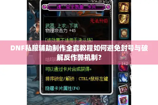 DNF私服辅助制作全套教程如何避免封号与破解反作弊机制？