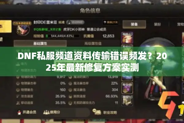 DNF私服频道资料传输错误频发？2025年最新修复方案实测