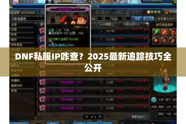 DNF私服IP咋查？2025最新追踪技巧全公开
