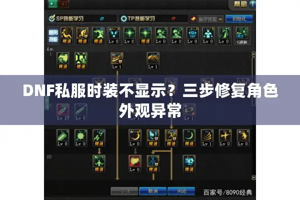 DNF私服时装不显示？三步修复角色外观异常