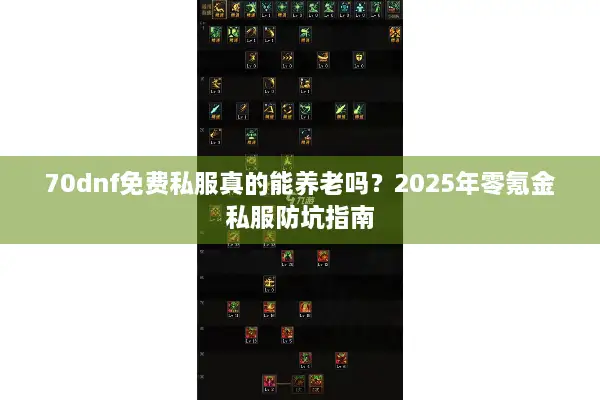 70dnf免费私服真的能养老吗？2025年零氪金私服防坑指南