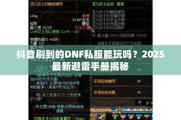 抖音刷到的DNF私服能玩吗？2025最新避雷手册揭秘