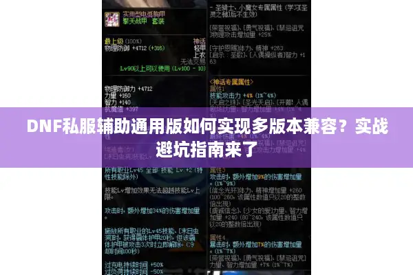 DNF私服辅助通用版如何实现多版本兼容？实战避坑指南来了