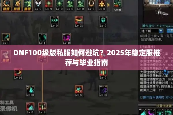 DNF100级版私服如何避坑？2025年稳定服推荐与毕业指南