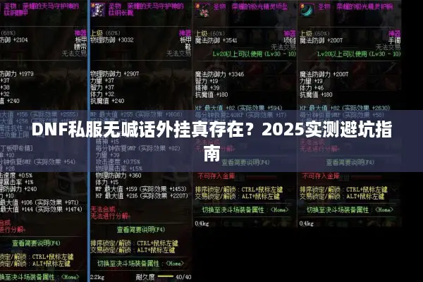 DNF私服无喊话外挂真存在？2025实测避坑指南