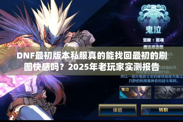 DNF最初版本私服真的能找回最初的刷图快感吗？2025年老玩家实测报告