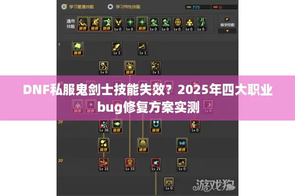 DNF私服鬼剑士技能失效？2025年四大职业bug修复方案实测