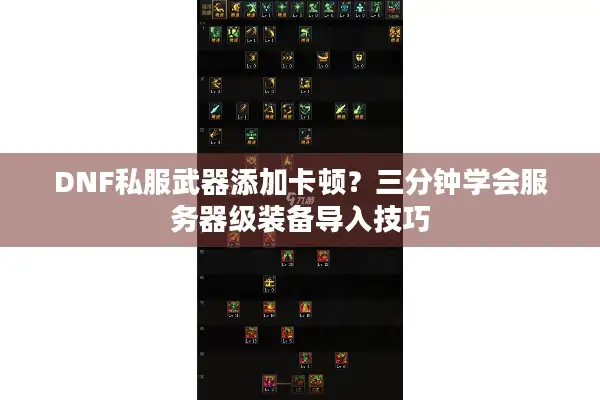 DNF私服武器添加卡顿？三分钟学会服务器级装备导入技巧