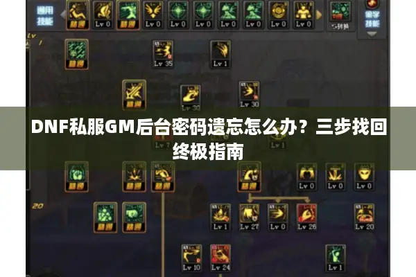 DNF私服GM后台密码遗忘怎么办？三步找回终极指南
