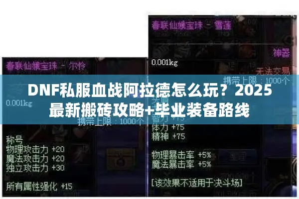DNF私服血战阿拉德怎么玩？2025最新搬砖攻略+毕业装备路线