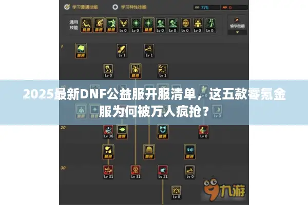 2025最新DNF公益服开服清单，这五款零氪金服为何被万人疯抢？