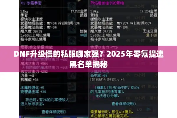 DNF升级慢的私服哪家强？2025年零氪提速黑名单揭秘