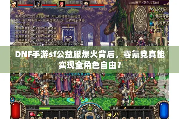 DNF手游sf公益服爆火背后，零氪党真能实现全角色自由？