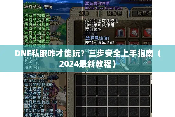 DNF私服咋才能玩？三步安全上手指南（2024最新教程）