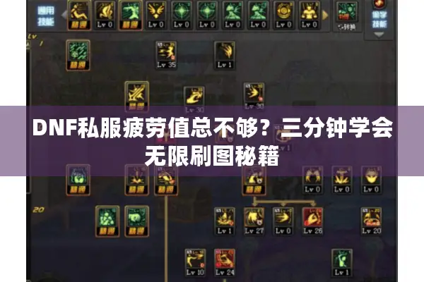 DNF私服疲劳值总不够？三分钟学会无限刷图秘籍
