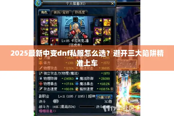 2025最新中变dnf私服怎么选？避开三大陷阱精准上车