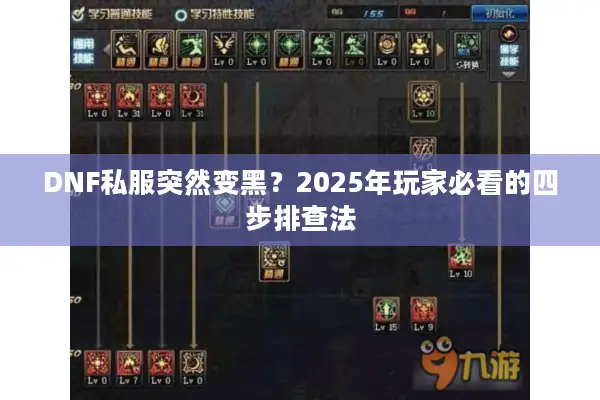 DNF私服突然变黑？2025年玩家必看的四步排查法