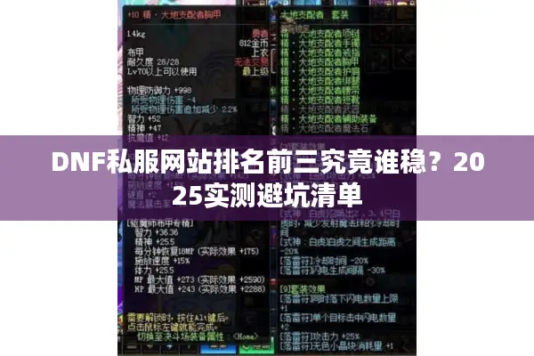 DNF私服网站排名前三究竟谁稳？2025实测避坑清单
