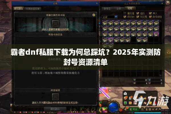 霸者dnf私服下载为何总踩坑？2025年实测防封号资源清单