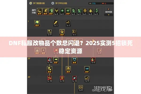 DNF私服改物品个数总闪退？2025实测5招锁死稳定资源