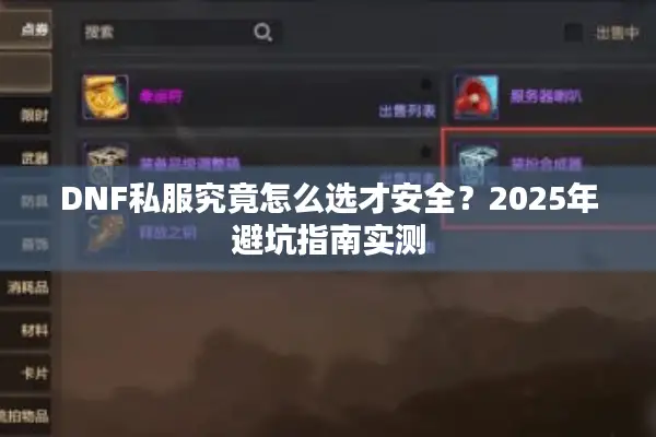 DNF私服究竟怎么选才安全？2025年避坑指南实测