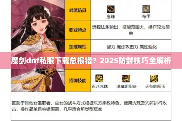 魔剑dnf私服下载总报错？2025防封技巧全解析