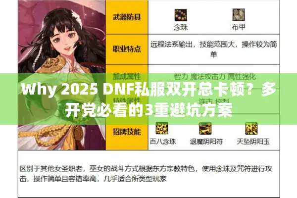 Why 2025 DNF私服双开总卡顿？多开党必看的3重避坑方案