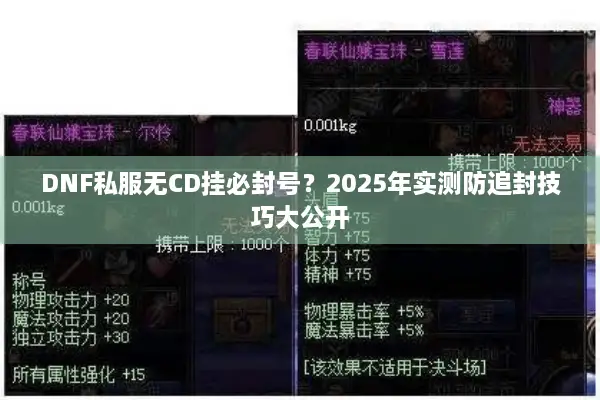 DNF私服无CD挂必封号？2025年实测防追封技巧大公开