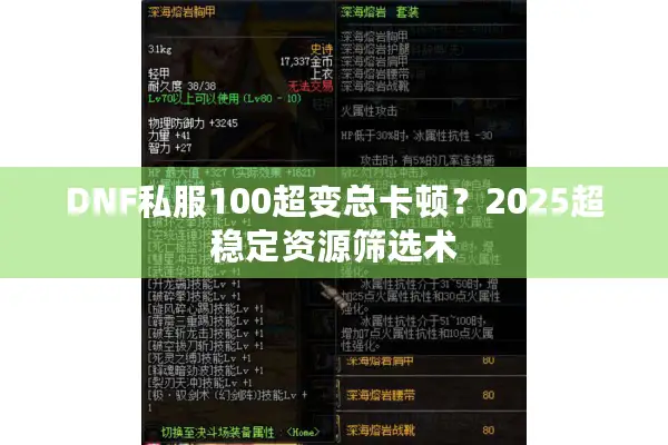 DNF私服100超变总卡顿？2025超稳定资源筛选术