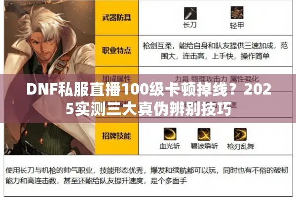 DNF私服直播100级卡顿掉线？2025实测三大真伪辨别技巧