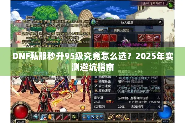 DNF私服秒升95级究竟怎么选？2025年实测避坑指南