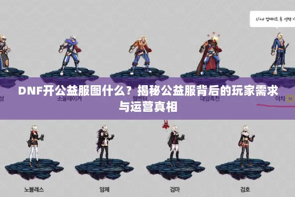DNF开公益服图什么？揭秘公益服背后的玩家需求与运营真相