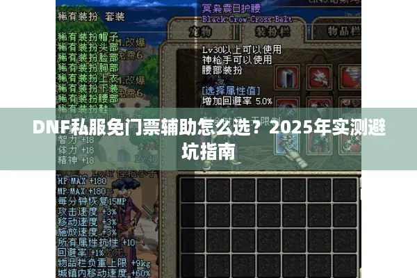 DNF私服免门票辅助怎么选？2025年实测避坑指南