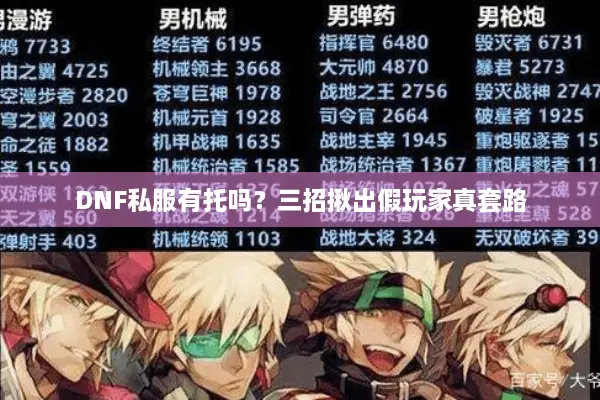 DNF私服有托吗？三招揪出假玩家真套路